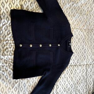 Navy Cardigan with Gold Buttons